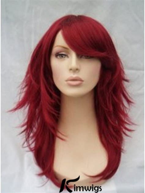 red wig with bangs human hair|medium length red wig.